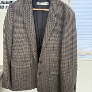 Zara Men’s Brown Houndstooth Sport Coat